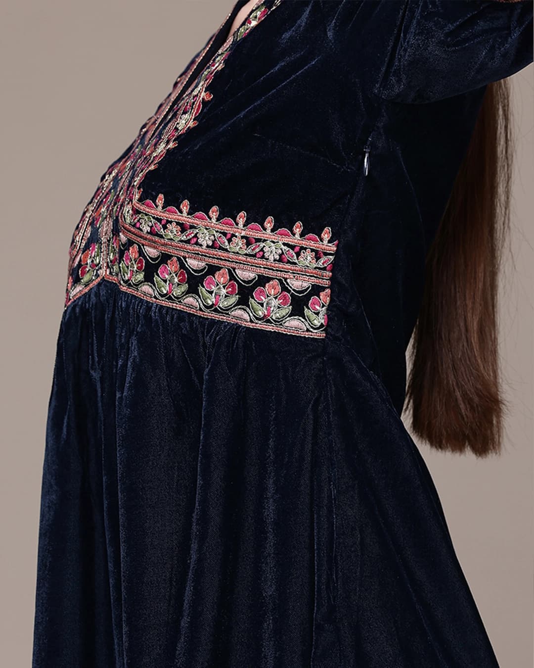 Navy Hiranmayi Festive Midi Dress