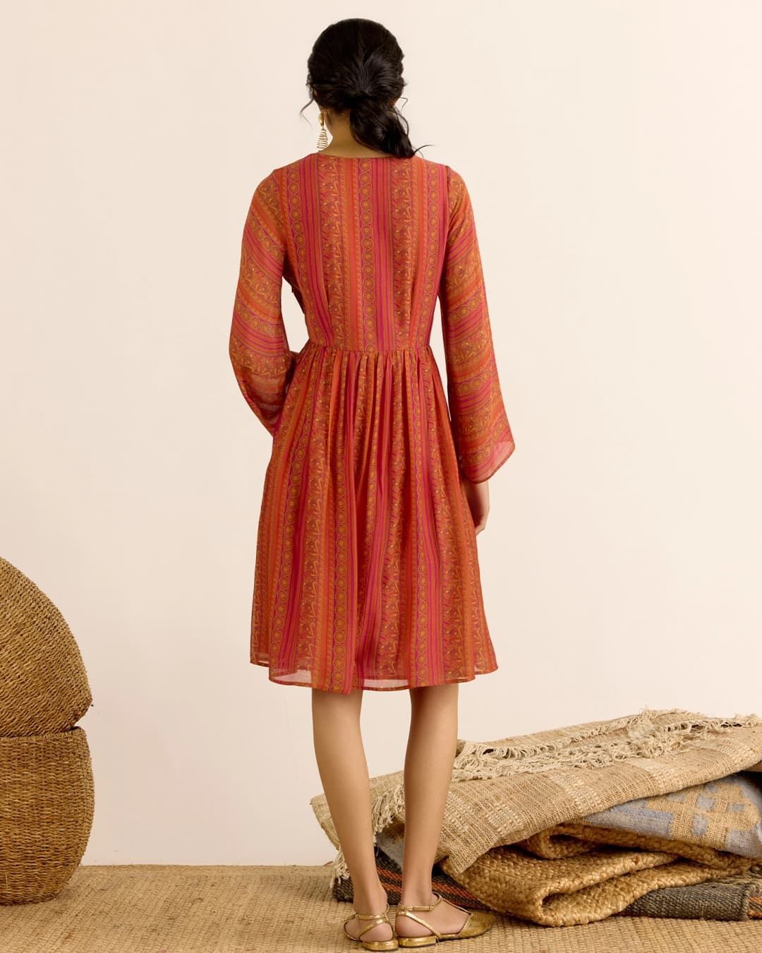 Rust Arpana Short Dress