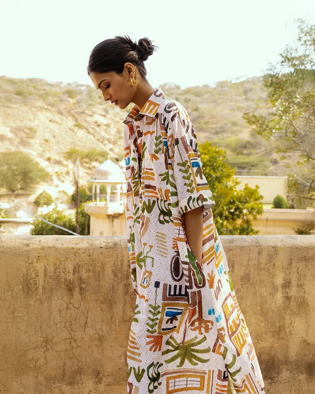Honeydew Kaftan In Casablanca Print