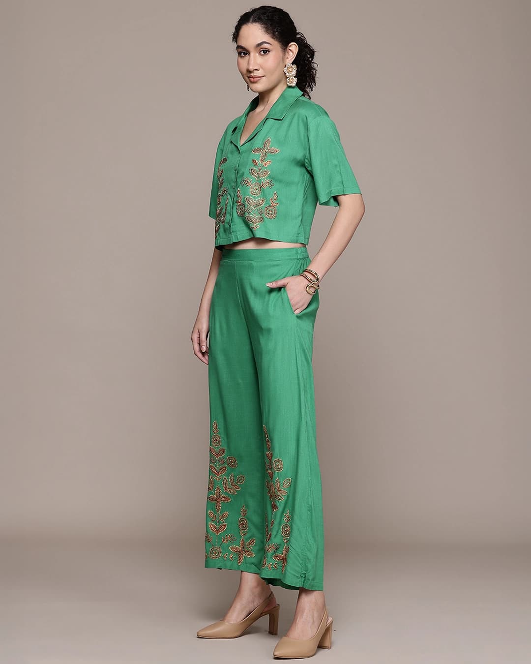 Green Pepper Solid Co-Ord Set