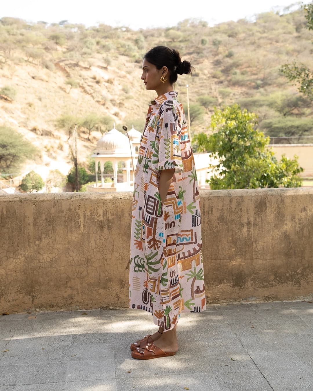 Honeydew Kaftan In Casablanca Print
