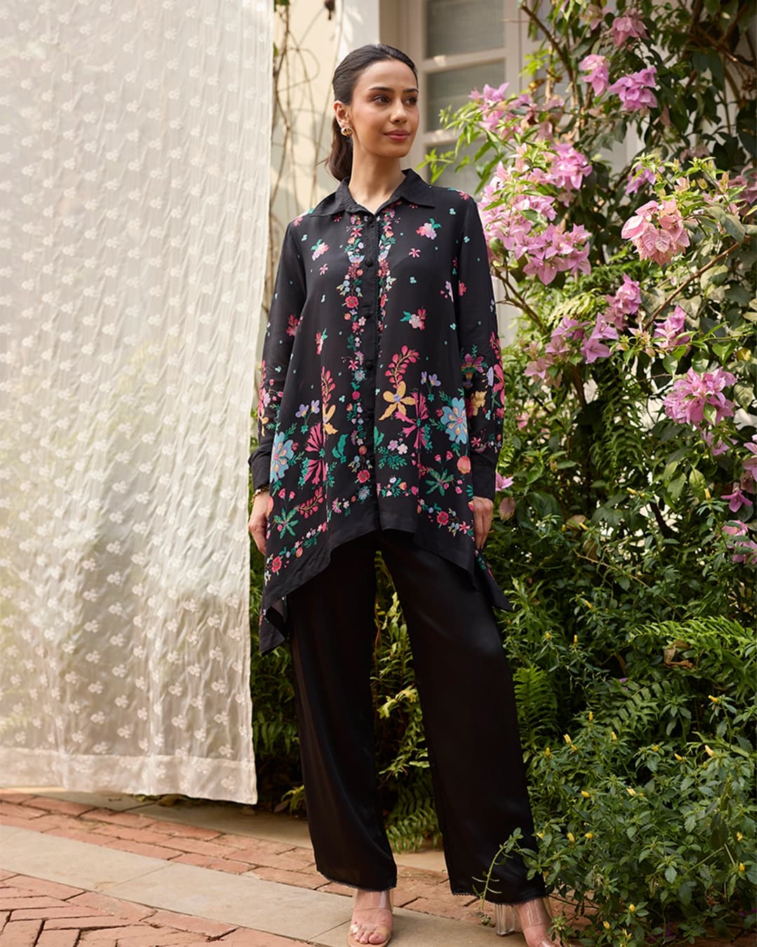 Adhvi Lawn Black Co-ord Set