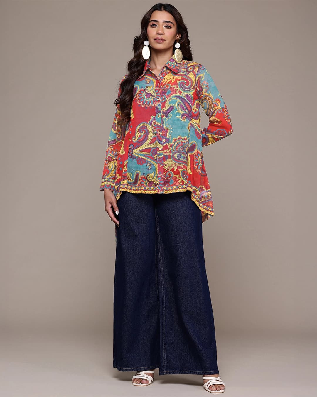 Turq Petal Paisley Shirt