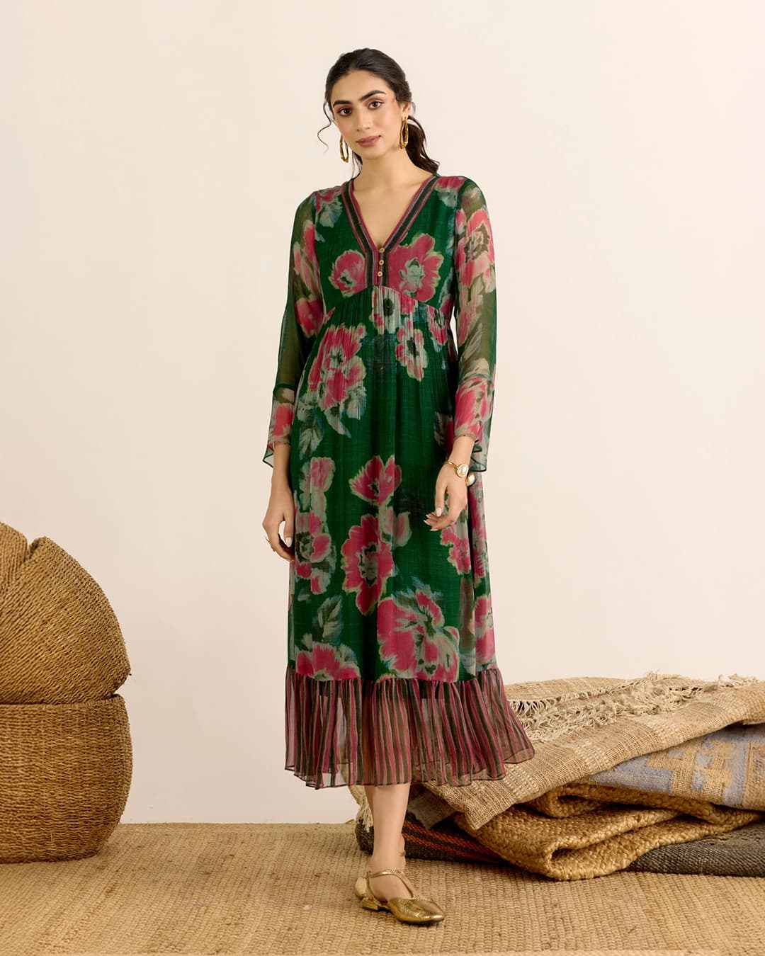 Green Dreamcatcher Long Dress