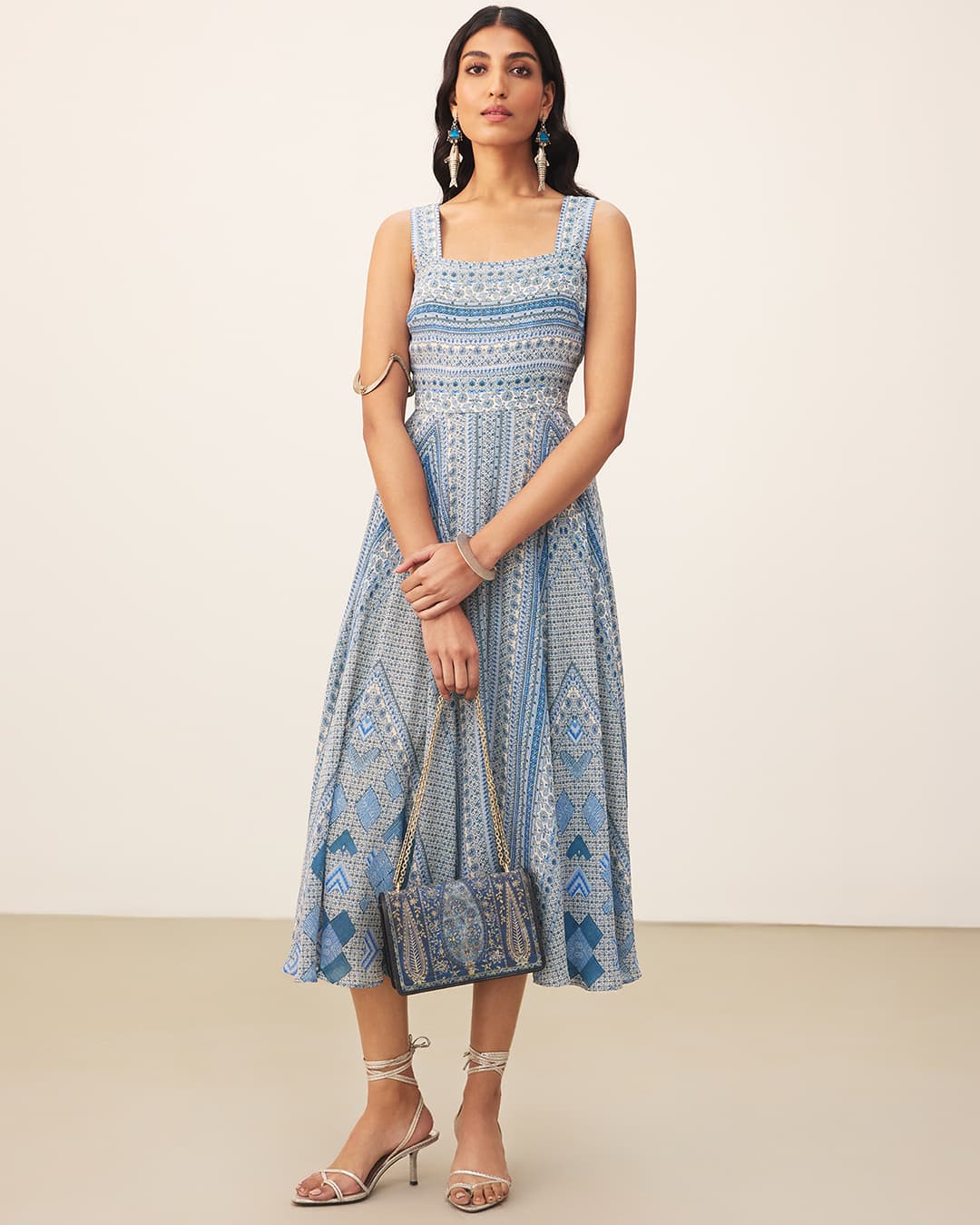 Blue Alifia Long Dress