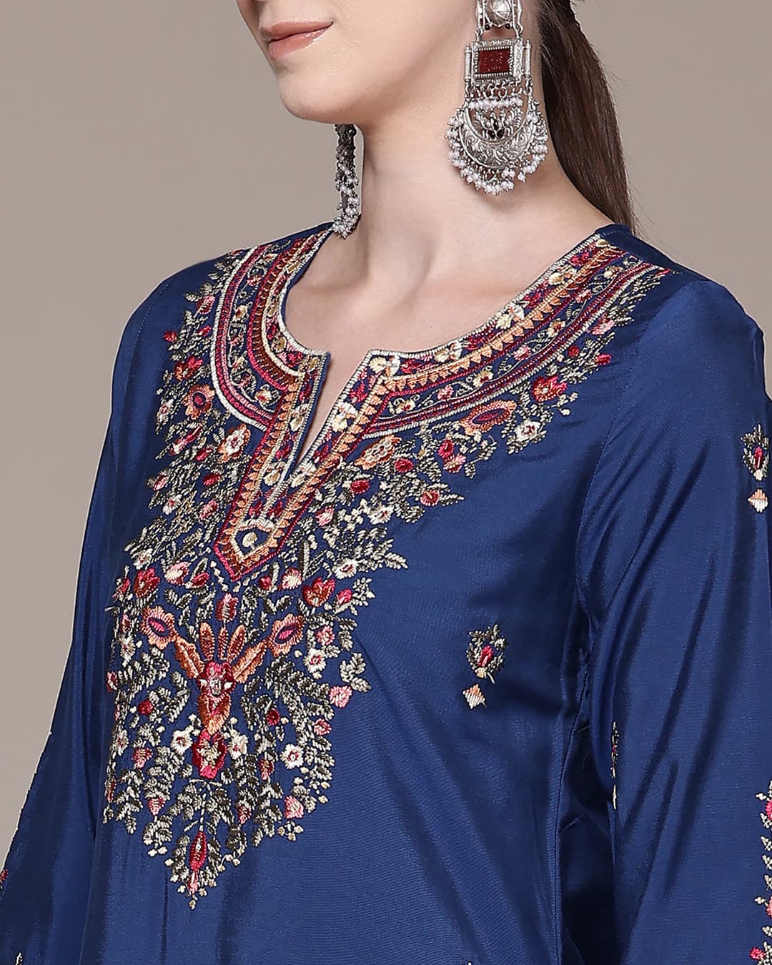 Blue Pearl Petal Solid Suit Set
