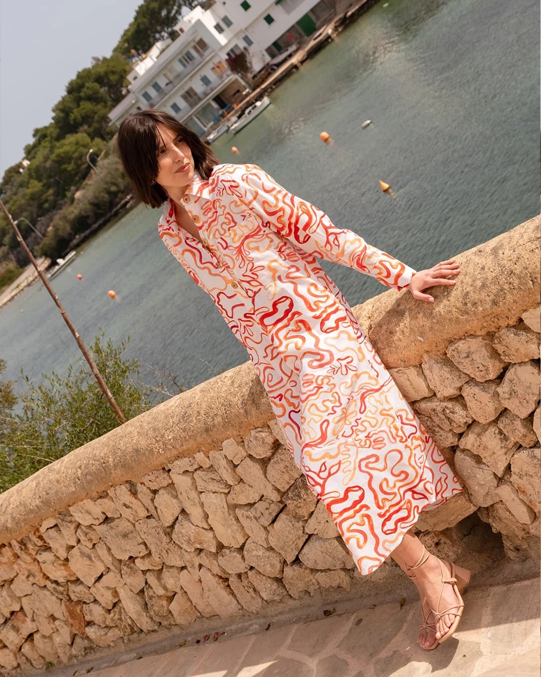 Cabana Kaftan Dress In Sunray Print