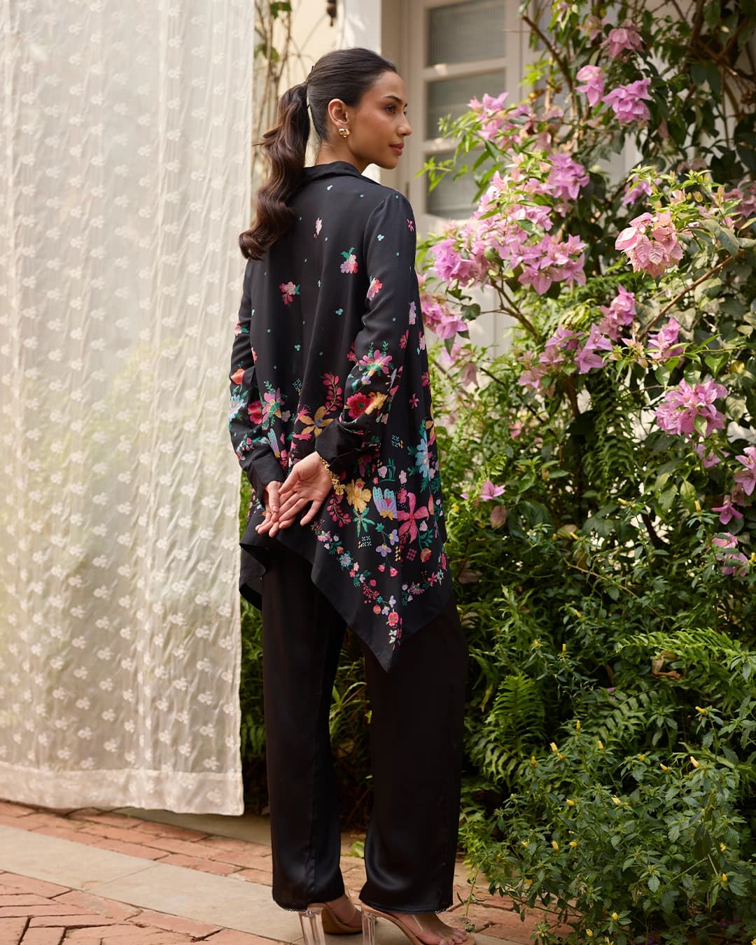 Adhvi Lawn Black Co-ord Set