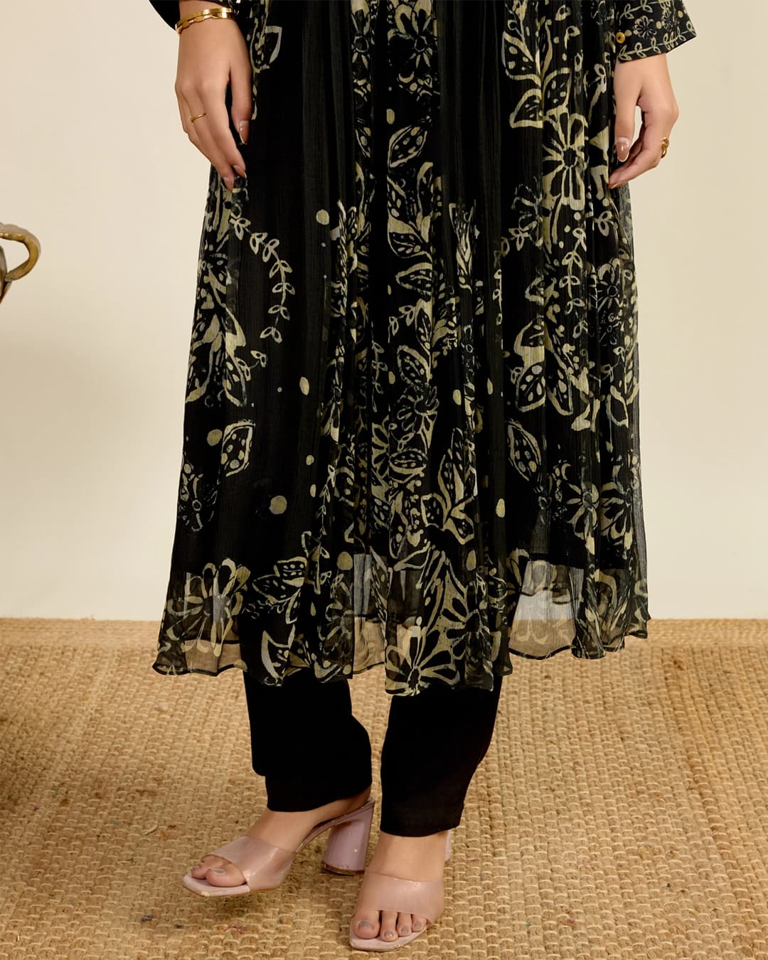 Black Elder Flower Suit Set