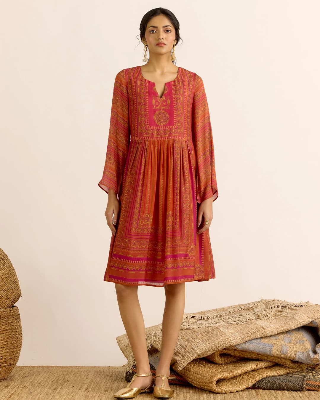Rust Arpana Short Dress