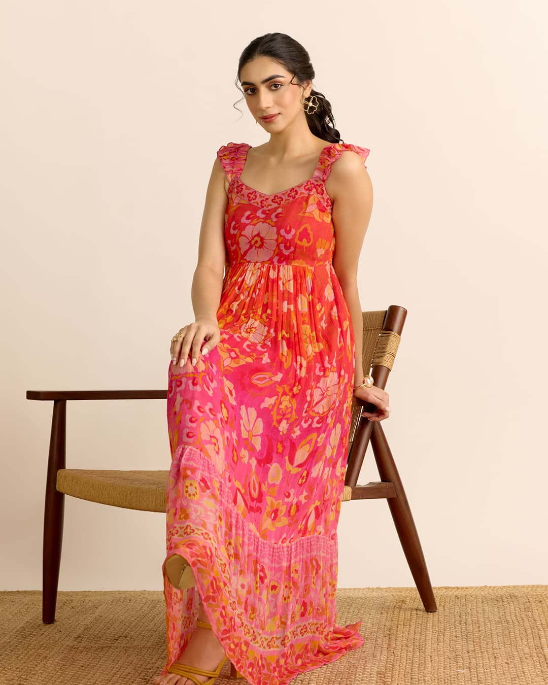 Orange Hannah Long Dress