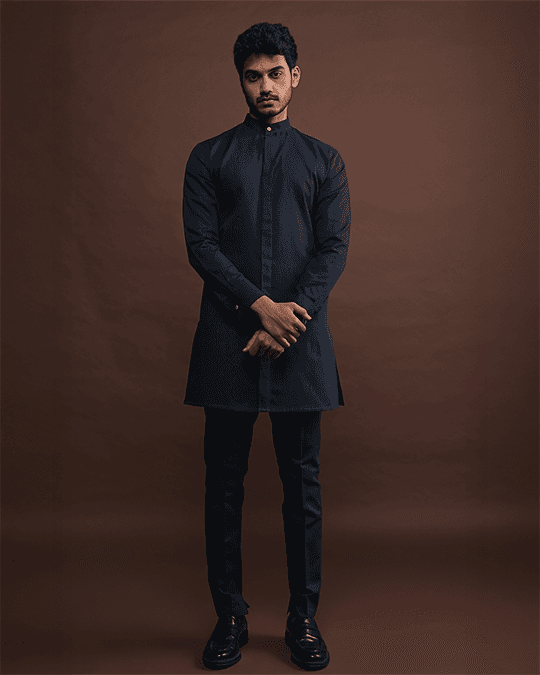 twilight embroidered bandi with matching kurta pajama
