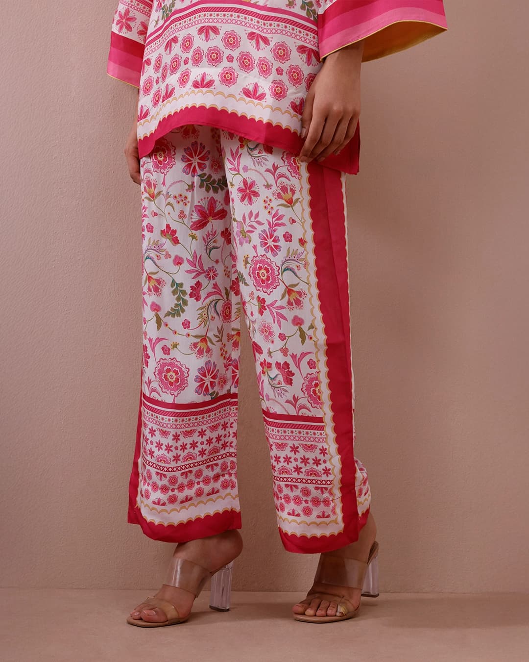 Saurmi Lawn White & Pink Co-ord Set
