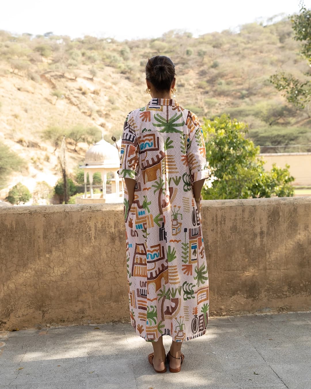 Honeydew Kaftan In Casablanca Print