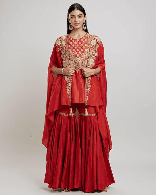 Sassy Orange Silk Indo Western