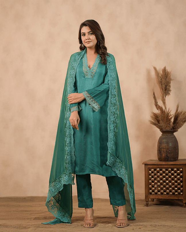 Green Ombre Suit set ( Set of 3 )